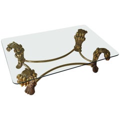 Glass Coffee Table in the Manner of Maison Jansen