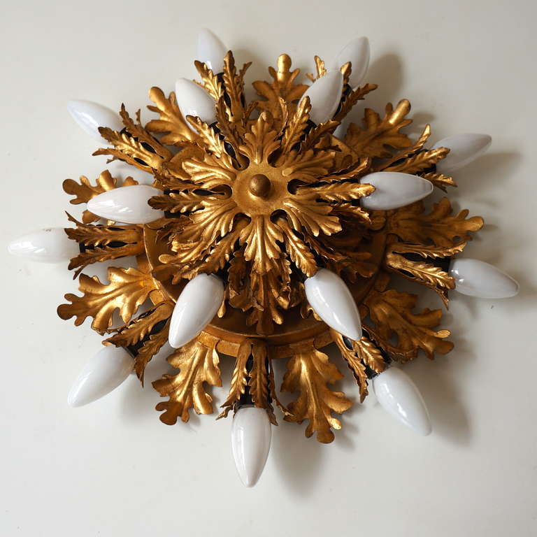 Late 20th Century Wall Light or Flush Mount in the Style of Maison Jansen, Charles Bagues