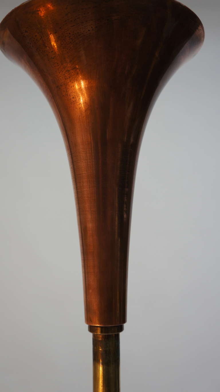 French Art Deco Copper Chandelier 3