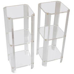 Pair of Lucite Etagere Tables