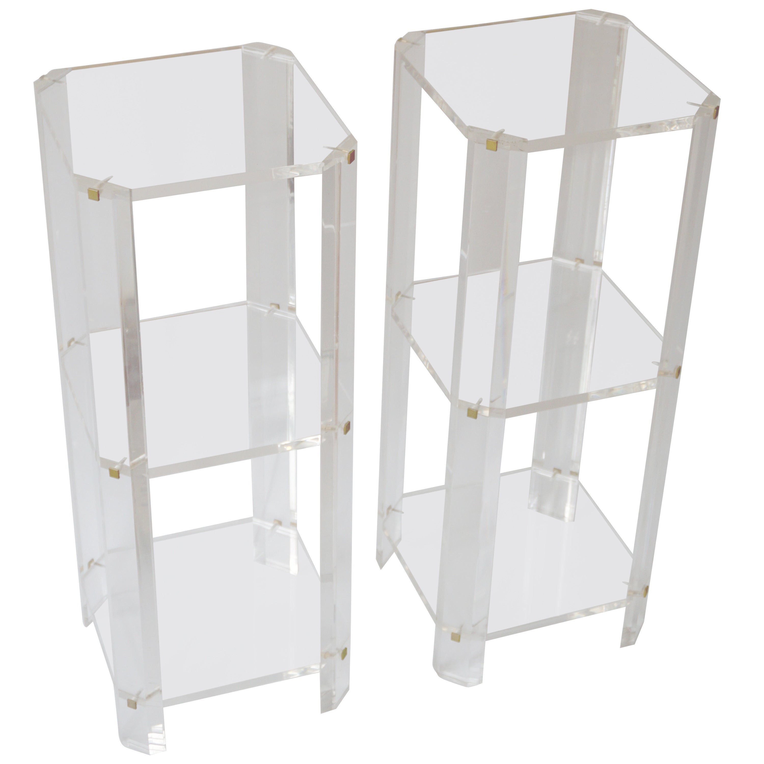 Pair of Lucite Etagere Tables