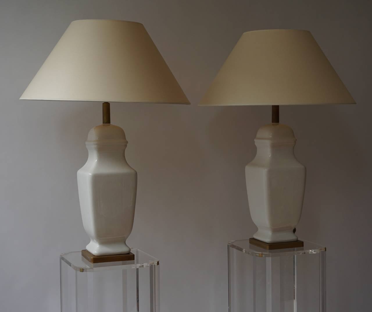 Mid-Century Modern Two Ceramic Table Lights For Sale