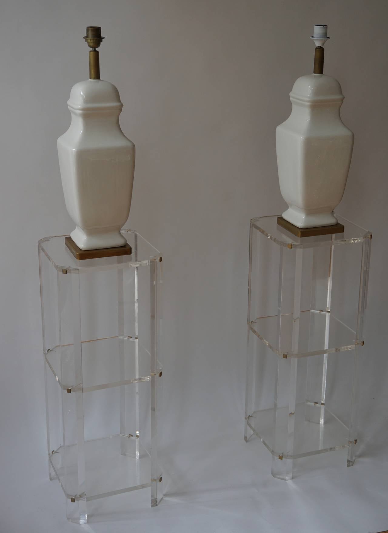 20th Century Two Ceramic Table Lights For Sale
