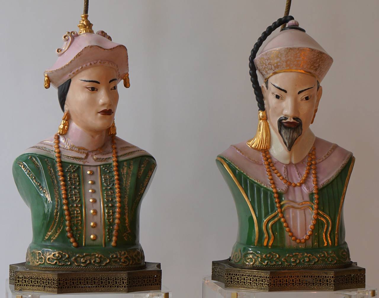 Pair of Italian Chinoiserie Decorative Table Lamps In Good Condition In Antwerp, BE