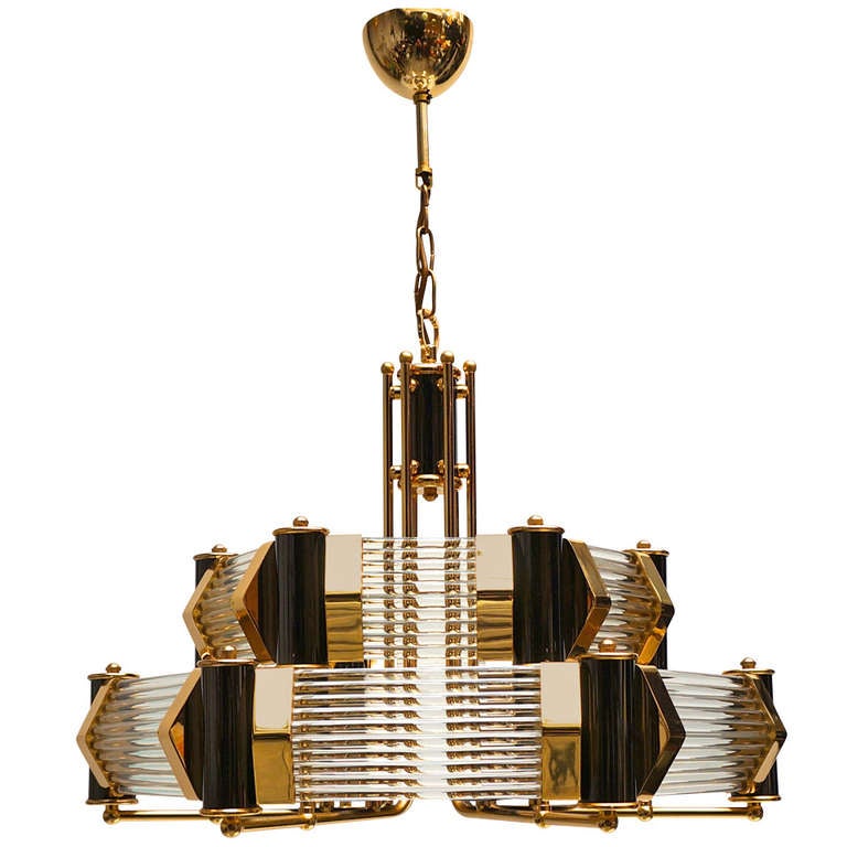 Glass Tube Chandelier by Bakalowits at 1stdibs