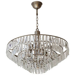 Large Crystal Glass Chandelier by Venini