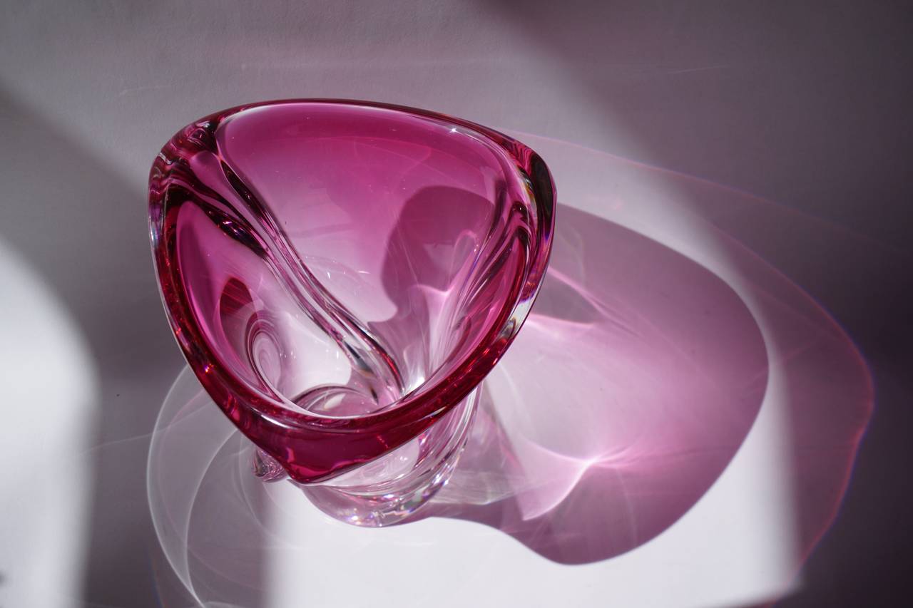 pink crystal vase