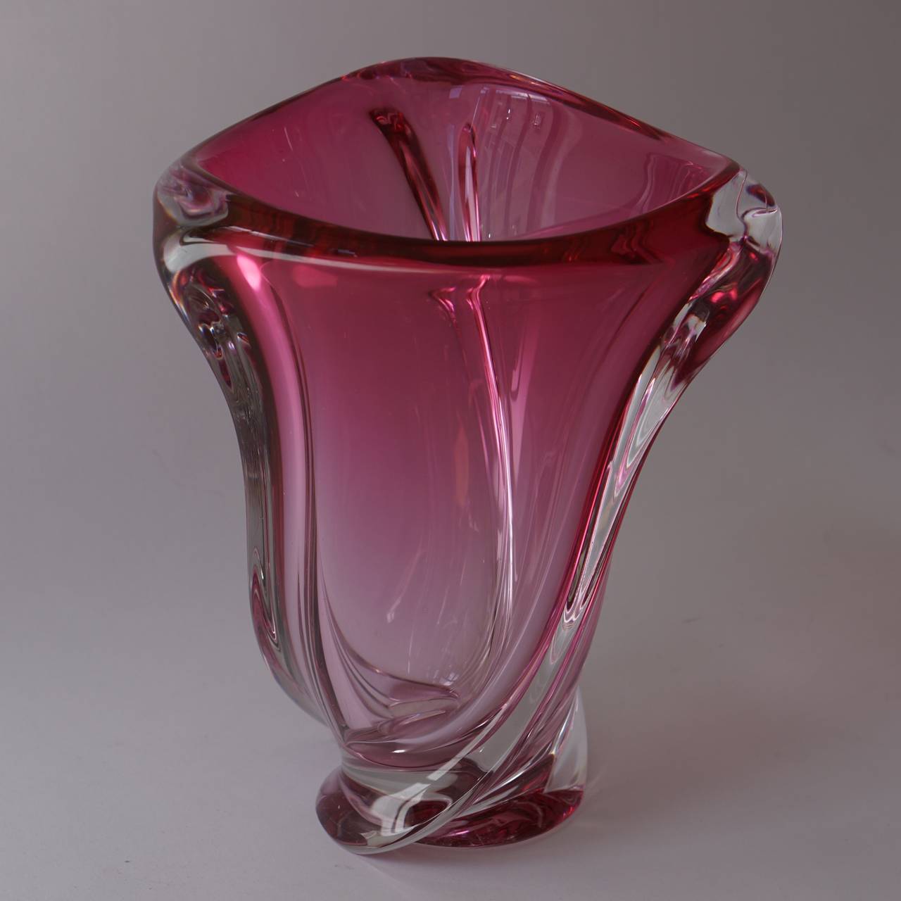 Val St. Lambert Crystal Vase In Excellent Condition In Antwerp, BE