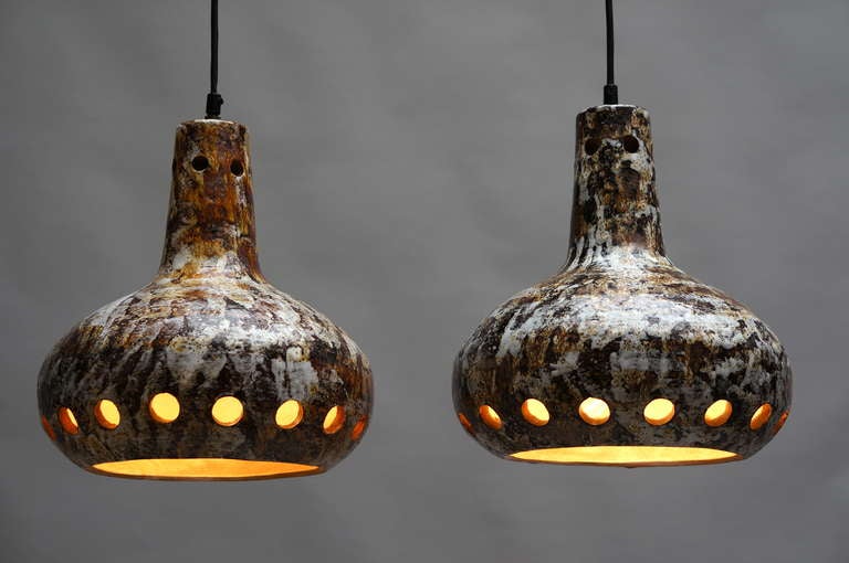 Pair of Ceramic Pendant Lamps 1