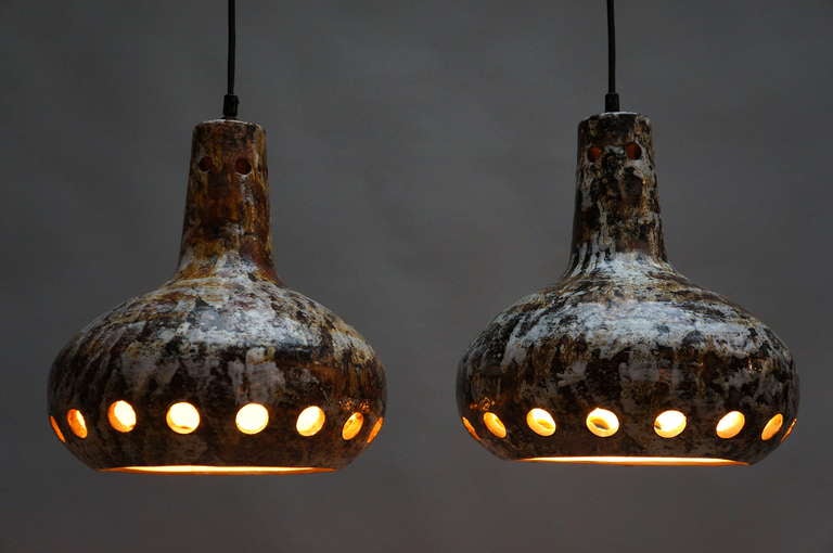 Pair of Ceramic Pendant Lamps 2