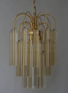 Two Cut Crystal Triedre Camer Venini Chandeliers