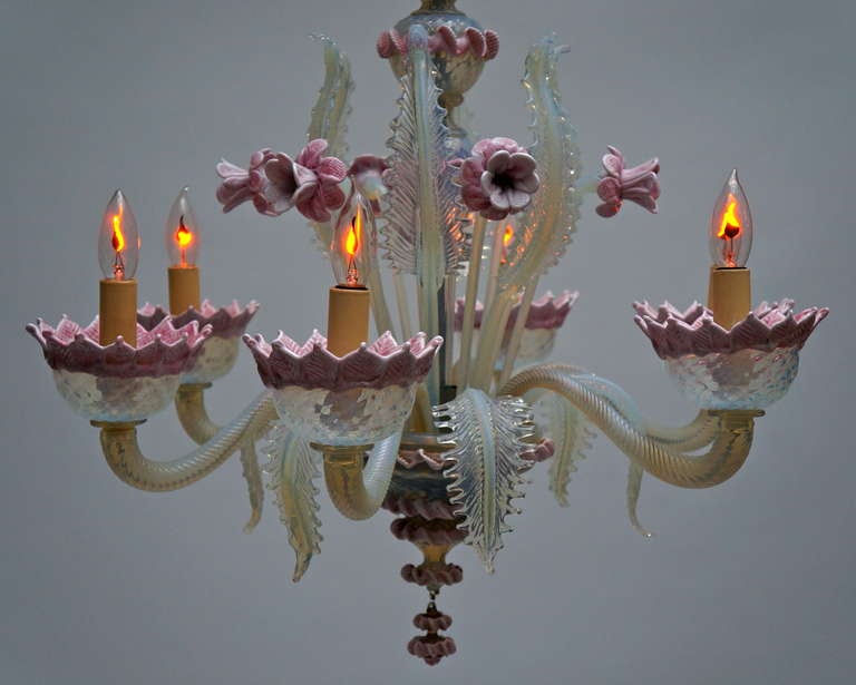 20th Century Italian Murano Glass Chandelier For Sale