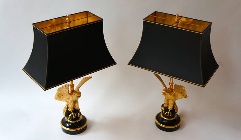 Gilt Two Table Lamps by Maison Jansen For Sale