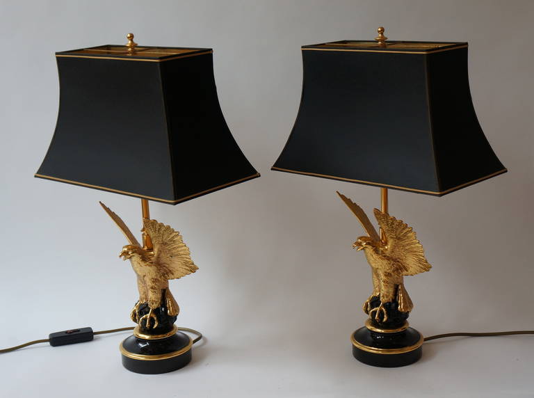 Zwei Tischlampen von Maison Jansen (Hollywood Regency) im Angebot