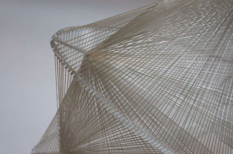 Mid-Century Ufo Form String and Lucite Hanging Light Fixture 1