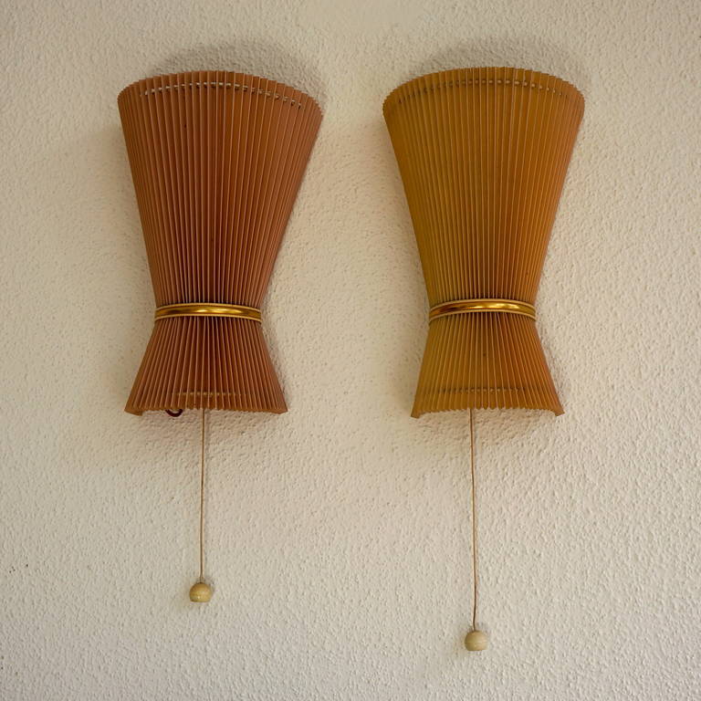 Plastic Italian 1950s Pair of Sconces