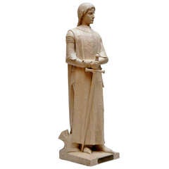Lifesize Plaster Sculpture Representing Joan of Arc 7