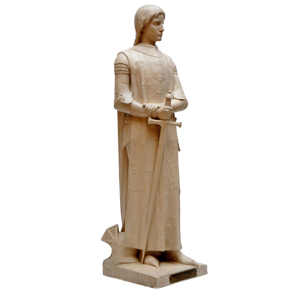 Lifesize Plaster Sculpture Representing Jeanne d'Arc