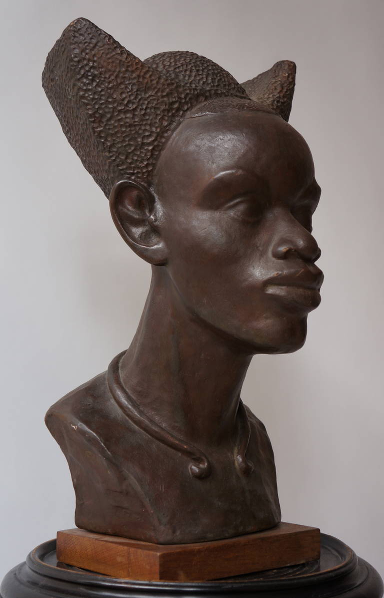 Mid-Century Modern Bust of a Congolese Mangbetu Woman by F.X. Goddard  For Sale