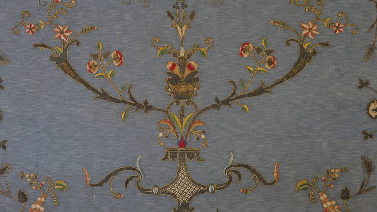 French Fire Screen with Gold Thread Decoration in Louis XVI Style 4