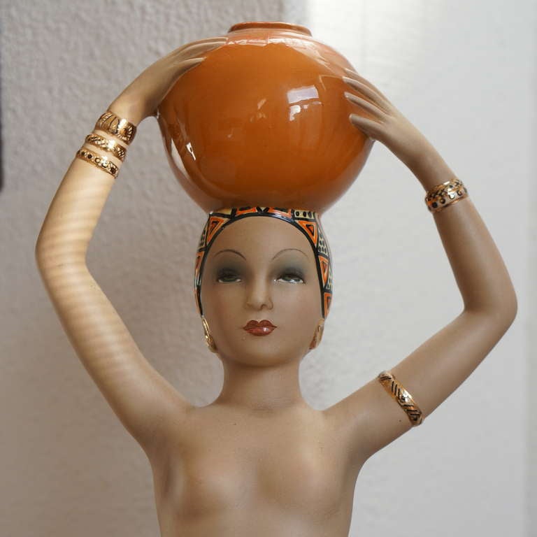 Large Art Deco Statue by Cia Manna, Torino Italy In Good Condition For Sale In Antwerp, BE