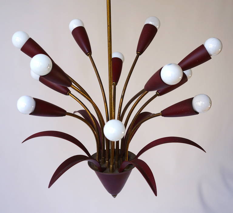 Ceiling Sputnik Lamp in the Manner of Arteluce, Italy, 1950s In Good Condition For Sale In Antwerp, BE