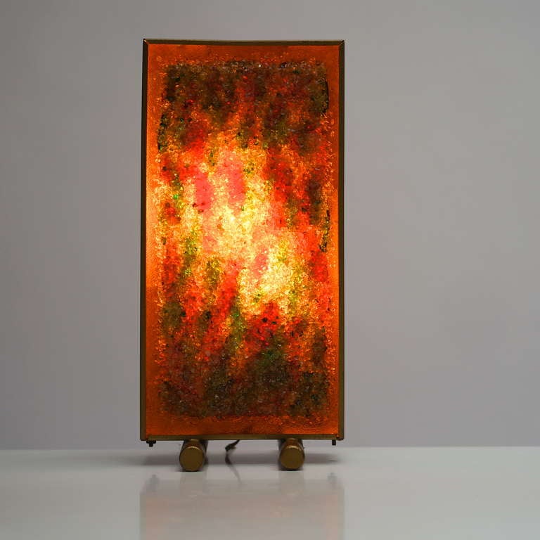 Mid-20th Century Raak Multicolored Glass Table Lamp For Sale