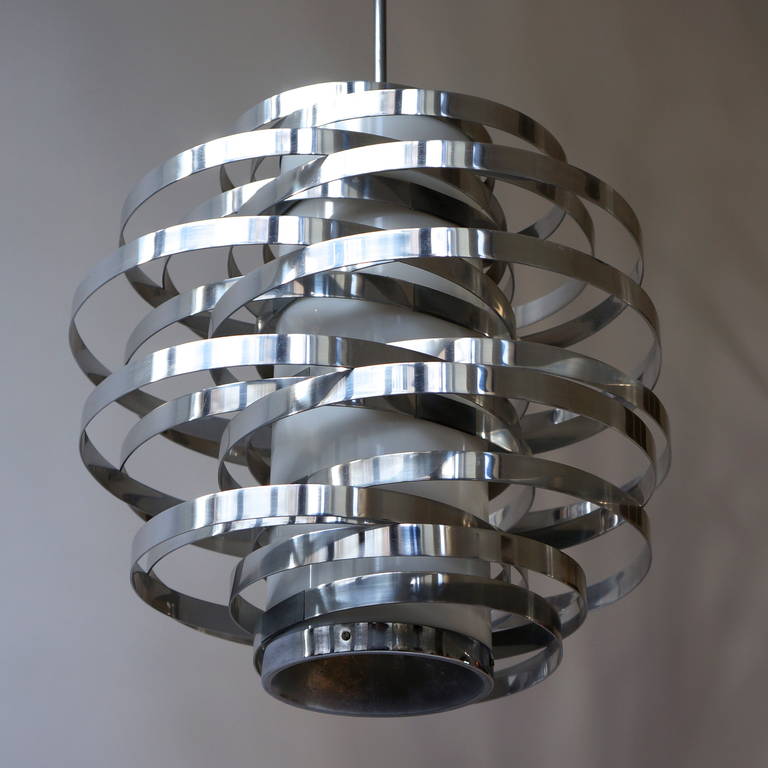 Polished Aluminium Chandelier Designed by Sciolari In Good Condition In Antwerp, BE