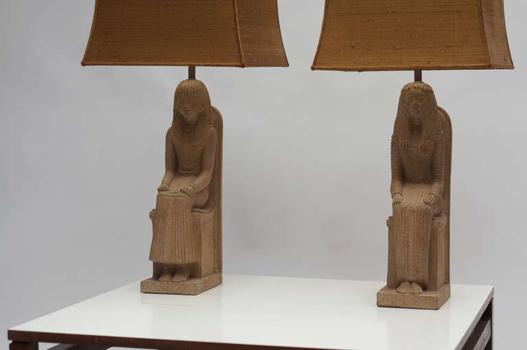 Pair of Ceramic Figural Lamps In Good Condition In Antwerp, BE