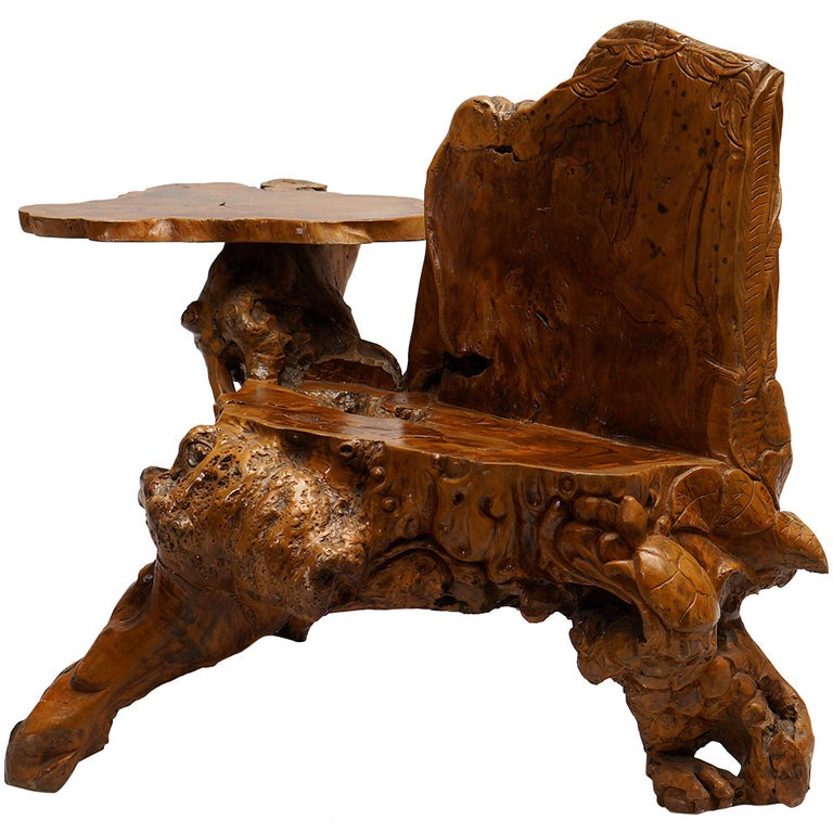 Burl Wood Bench at 1stDibs | burlwood bench, burl bench