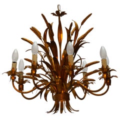 One of Two French Brass Chandeliers