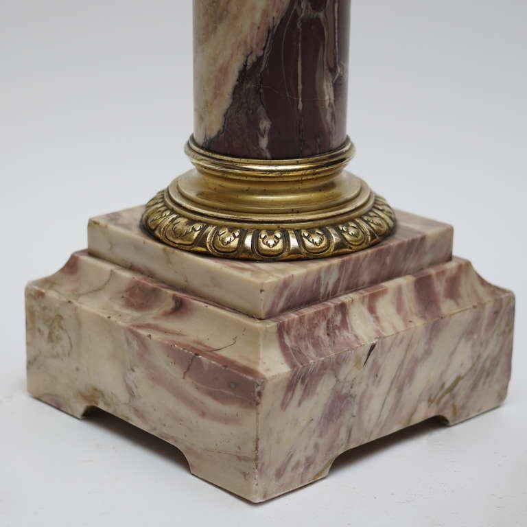 20th Century Italian Marble Column Pedestal with Corinthian Capital For Sale