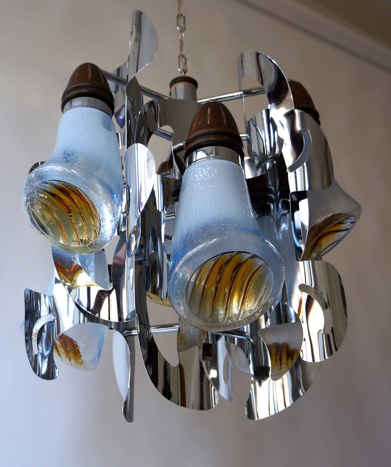 20th Century Mazzega Murano glass Chandelier For Sale