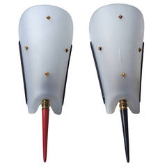 Pair of Celluloid and Brass Sconces 9