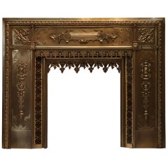 Antique French Bronze and Brass Fire Surround