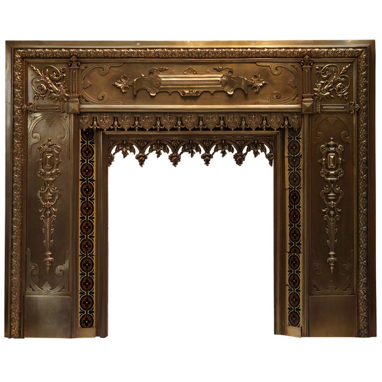 Antique French Bronze and Brass Fire Surround For Sale at 1stDibs bronze.brass fire, bronce