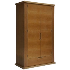 Retro French Limed Oak Armoire
