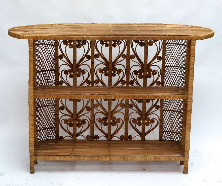 Vintage Italian Rattan Cocktail Bar In Good Condition In Antwerp, BE