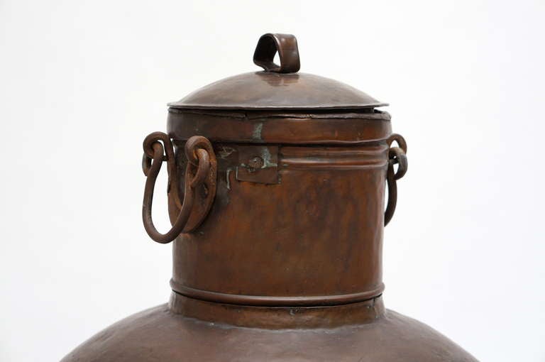 20th Century Tall Copper Covered Container