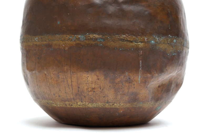 Tall Copper Covered Container 1