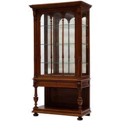 Late 19th Century Walnut Renaissance Revival Showcase or Vitrine 10