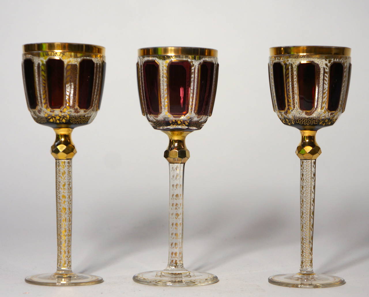 Fine and Rare Collection of Late 19th Century Moser Cut Crystal Glasses 1