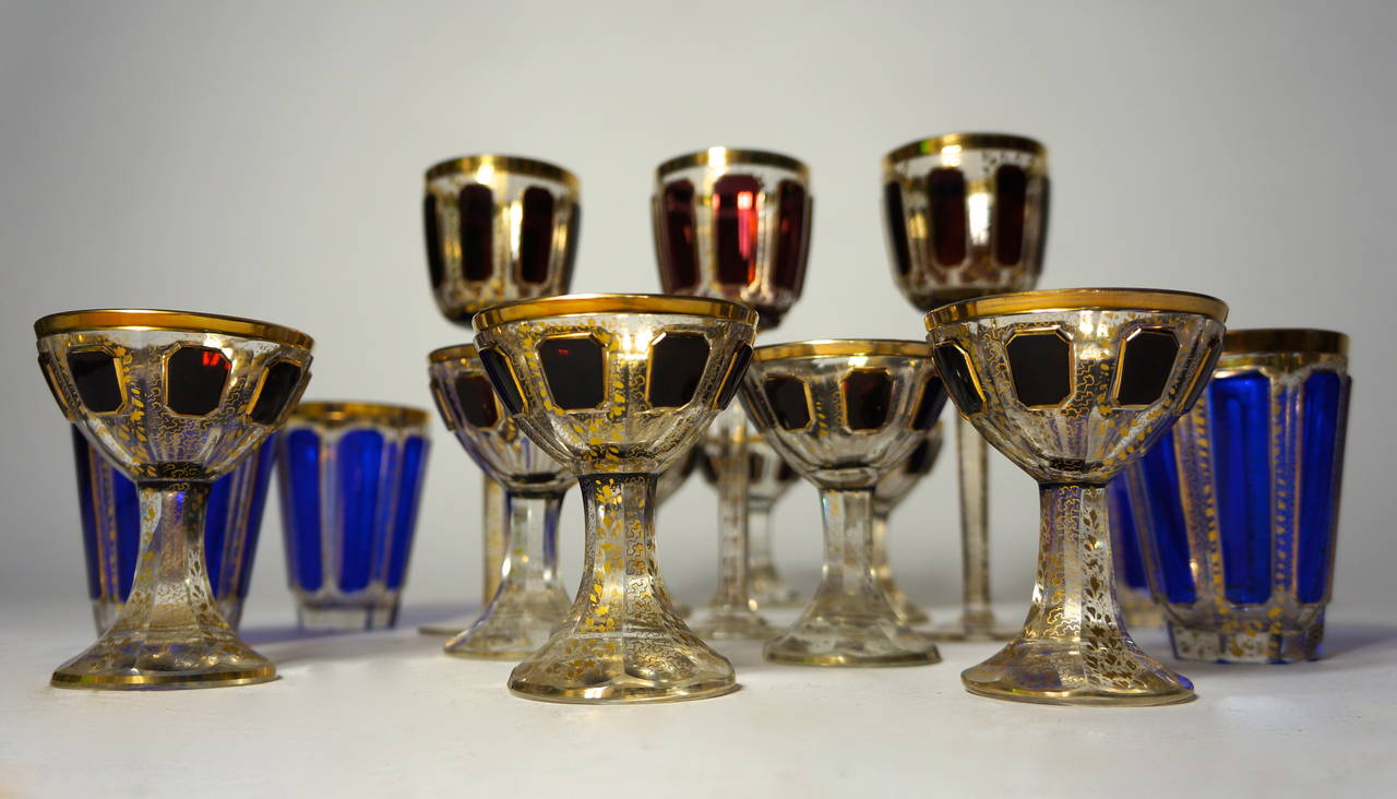 Fine and Rare Collection of Late 19th Century Moser Cut Crystal Glasses 5