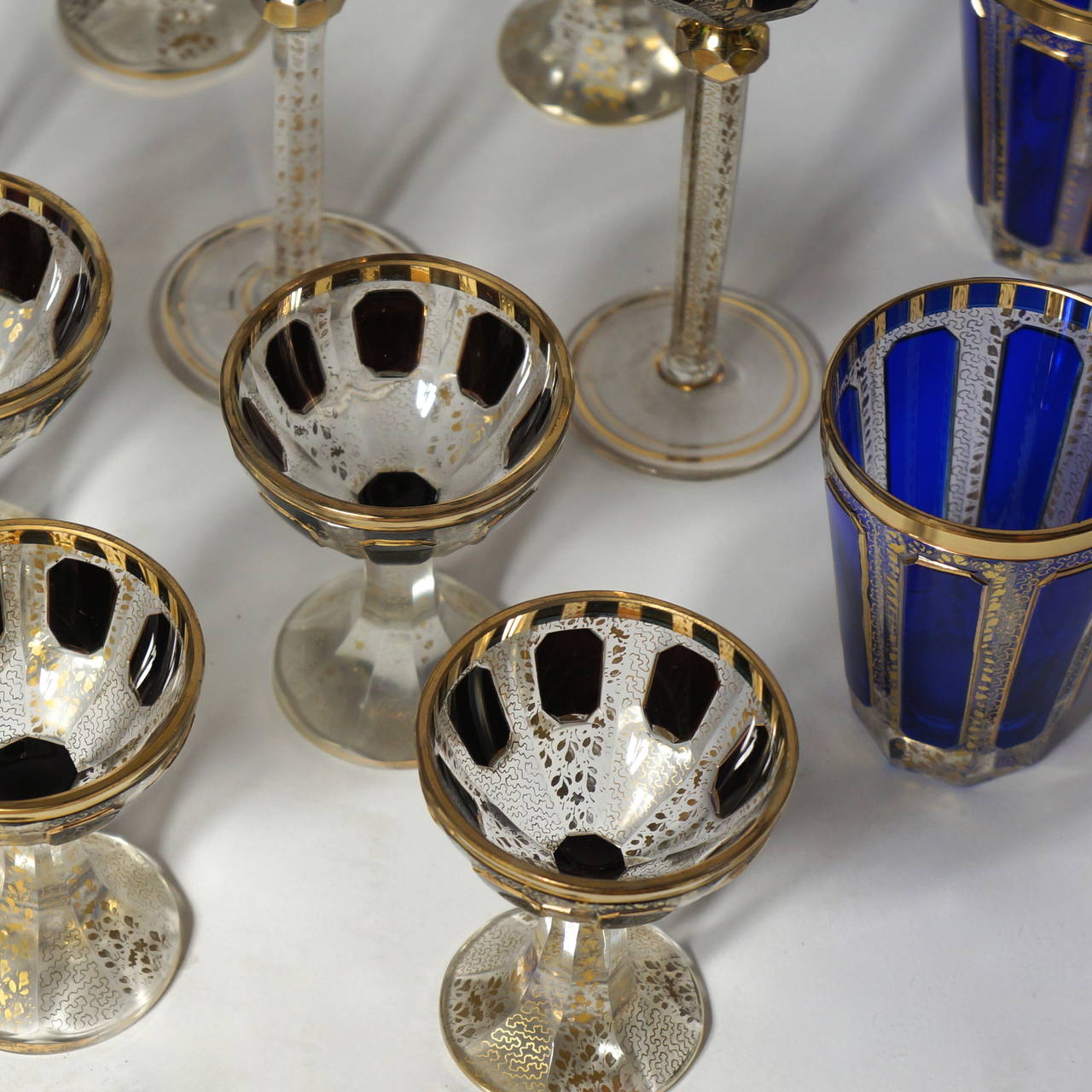 Fine and Rare Collection of Late 19th Century Moser Cut Crystal Glasses 6