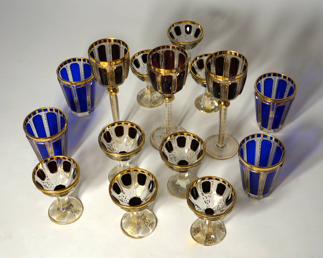 Fine and Rare Collection of Late 19th Century Moser Cut Crystal Glasses In Excellent Condition In Antwerp, BE