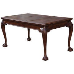 Oak Chippendale Style Extending Dining Room Table 6