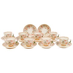 Set of Aesthetic Floral Teacups and Saucers in the Oriental Taste