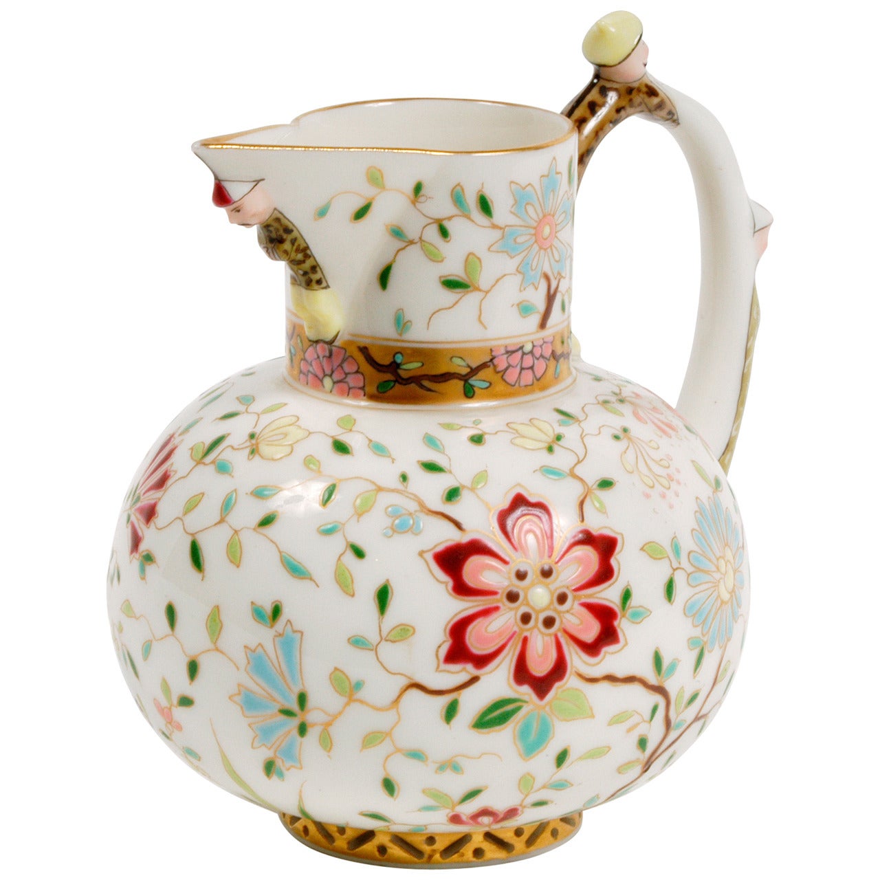 Aesthetic Floral Creamer in the Oriental Taste For Sale