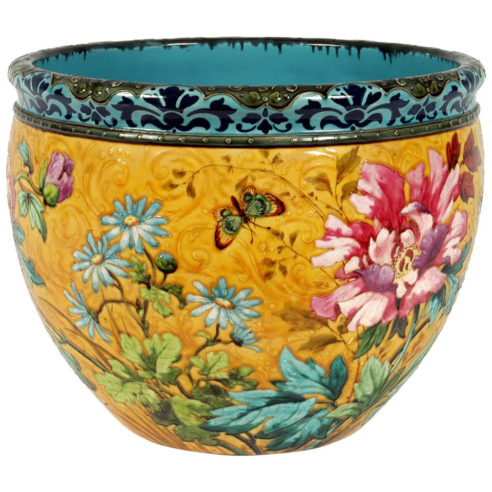 Monumental Aesthetic Floral Jardinière For Sale