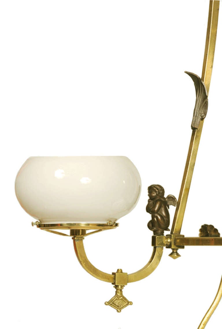 Lighting by gaslight came into vogue in America in the 1840’s, and there were a few companies that produced fixtures to meet the growing demand. Foremost among these in New York was Mitchell Vance & Co., who, with their superior metallurgical